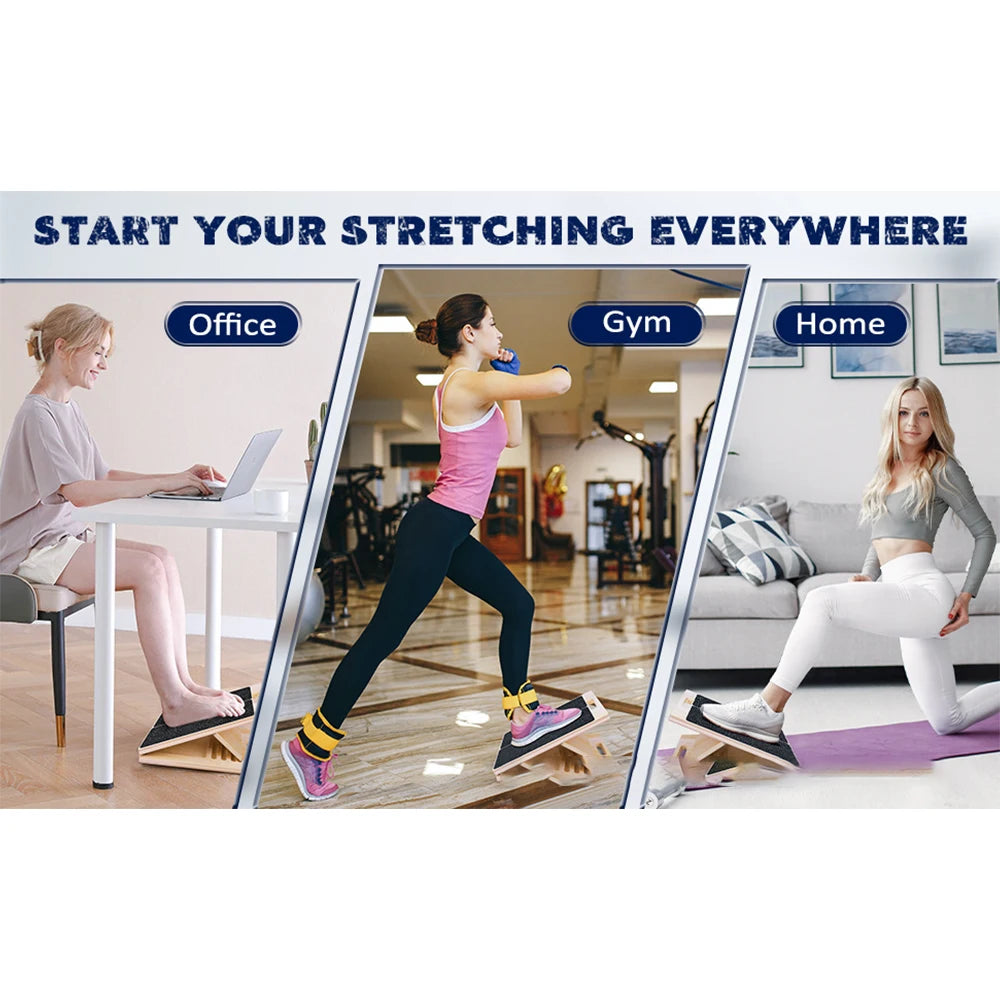 Foldable Wooden Incline Board Adjustable Calf Ankle Stretcher For Home Gym Balance Training Yoga Pilates Equipment