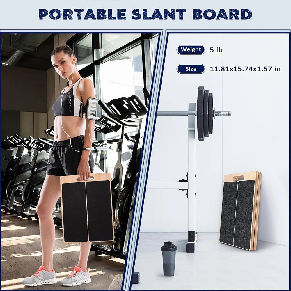 Foldable Wooden Incline Board Adjustable Calf Ankle Stretcher For Home Gym Balance Training Yoga Pilates Equipment