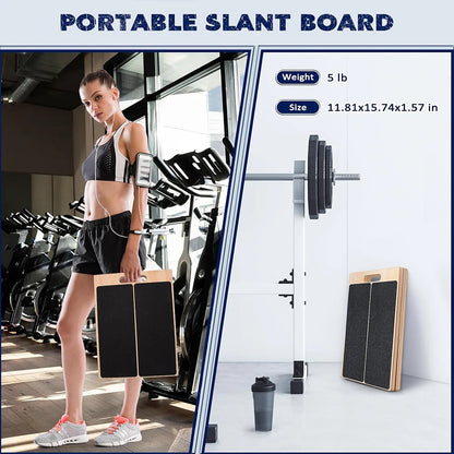 Foldable Wooden Incline Board Adjustable Calf Ankle Stretcher For Home Gym Balance Training Yoga Pilates Equipment
