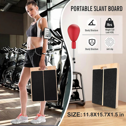 Foldable Wooden Incline Board Adjustable Calf Ankle Stretcher For Home Gym Balance Training Yoga Pilates Equipment