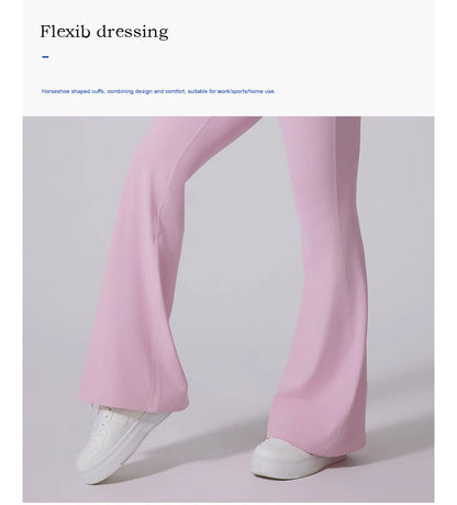 Women High Waist Flared Leggings Gym Fitness Yoga Pants Workout Runing Sport Leggings Women's Control Tummy Yoga Wide Leg Pants