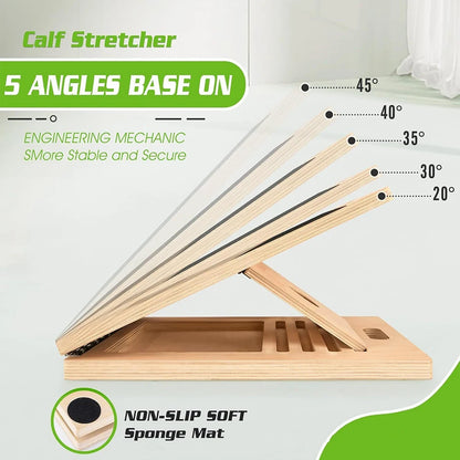 Foldable Wooden Incline Board Adjustable Calf Ankle Stretcher For Home Gym Balance Training Yoga Pilates Equipment