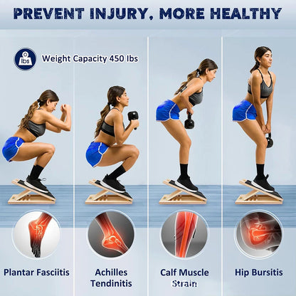 Foldable Wooden Incline Board Adjustable Calf Ankle Stretcher For Home Gym Balance Training Yoga Pilates Equipment