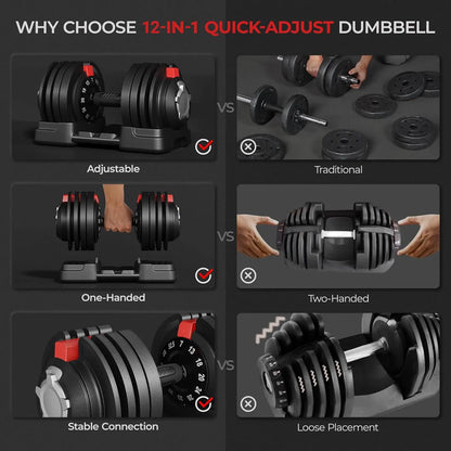 Adjustable Dumbbell Set 28/40/52.5/90LBS Adjustable Dumbbells Fast Adjust Dumbbell Weight Set