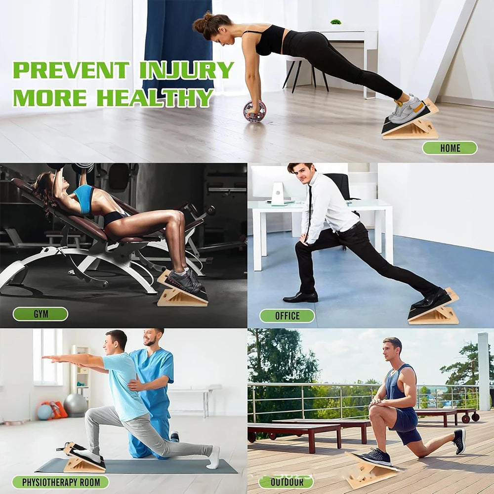 Foldable Wooden Incline Board Adjustable Calf Ankle Stretcher For Home Gym Balance Training Yoga Pilates Equipment