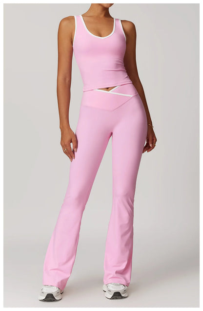 Yoga Set 2 Pieces Workout Outfits Fitness Sportswear Gym Tracksuit High Waist Leggings Sports Bra Athletic Wear Women Clothes