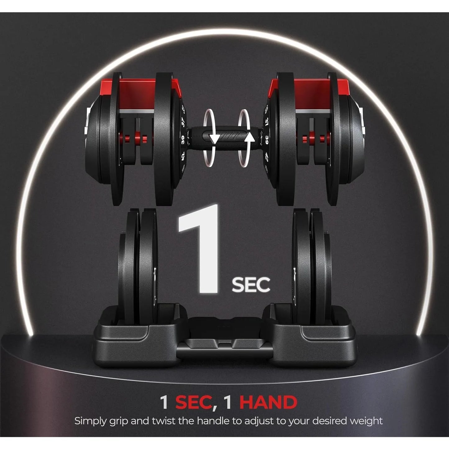 Adjustable Dumbbell Set 28/40/52.5/90LBS Adjustable Dumbbells Fast Adjust Dumbbell Weight Set