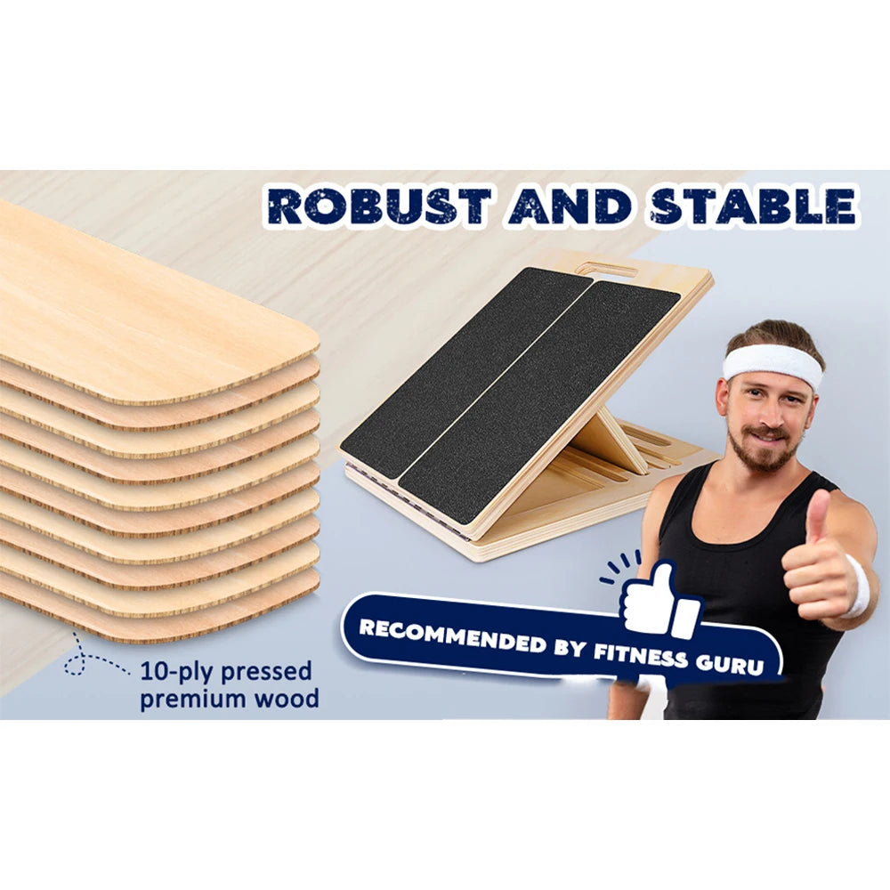 Foldable Wooden Incline Board Adjustable Calf Ankle Stretcher For Home Gym Balance Training Yoga Pilates Equipment