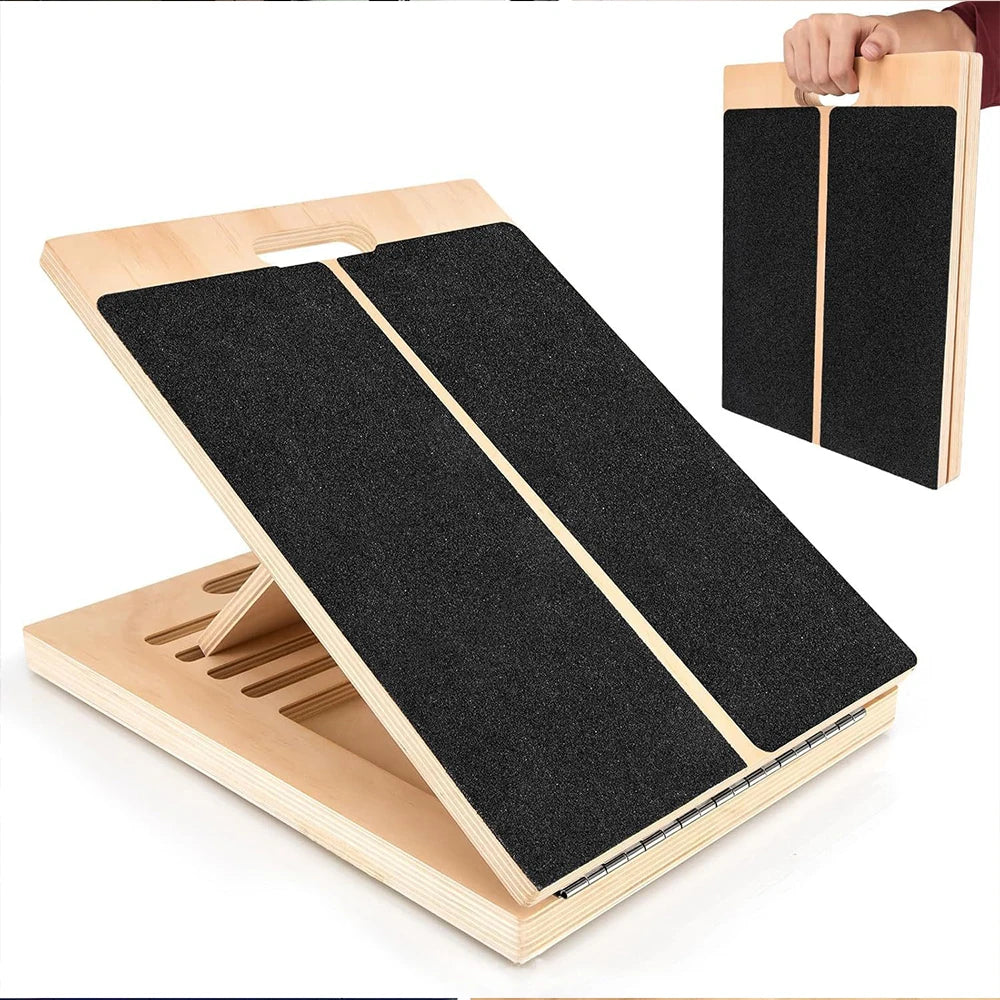 Foldable Wooden Incline Board Adjustable Calf Ankle Stretcher For Home Gym Balance Training Yoga Pilates Equipment