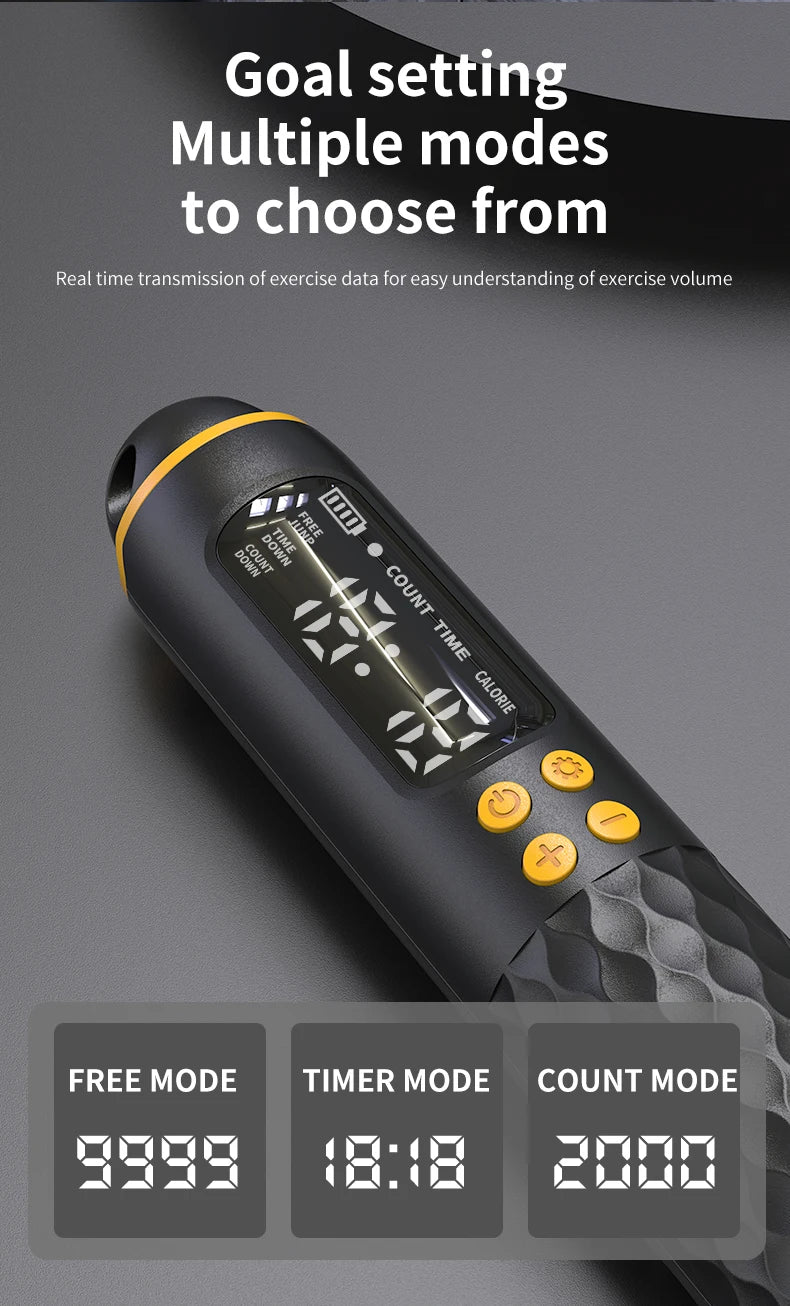 New Rechargeable USB Electronic Technology Jump Rope Wire Rope Adjustable Jump Rope Trainer Digital Wireless Calorie Counter