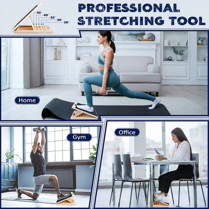 Foldable Wooden Incline Board Adjustable Calf Ankle Stretcher For Home Gym Balance Training Yoga Pilates Equipment